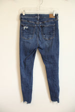 American Eagle Dark Wash Distressed Skinny Jeans | 4 Short