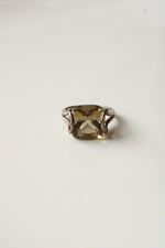 Smokey Quartz Sterling Silver Cushion Stone Ring | Size 10