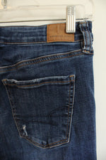 American Eagle Dark Wash Distressed Skinny Jeans | 4 Short