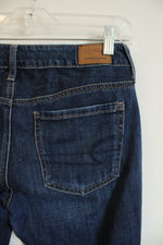 American Eagle Dark Washed Distressed Skinny Jeans | 0