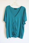Lane Bryant Teal Cinch Front Top | 22/24