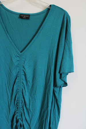 Lane Bryant Teal Cinch Front Top | 22/24