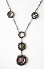 Michael Kors Gunmetal Statement Circle Necklace