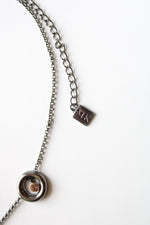 Michael Kors Gunmetal Statement Circle Necklace