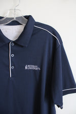 Antigua Navy & White Messiah University Polo Shirt | XL
