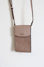 Kate Spade Tinsel North South Pink Glitter Phone Crossbody Bag