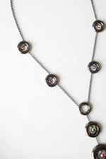 Michael Kors Gunmetal Statement Circle Necklace