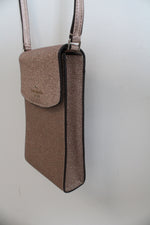 Kate Spade Tinsel North South Pink Glitter Phone Crossbody Bag