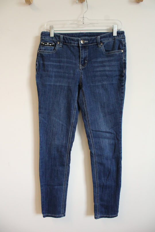 Christopher & Banks Embellished Dark Wash Denim Jeans | 6