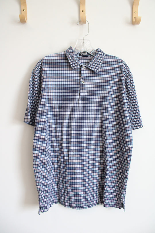 Polo By Ralph Lauren Blue & White Plaid Polo Shirt | M