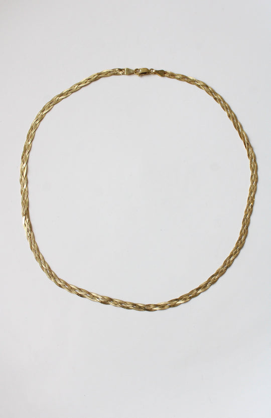 14K Yellow Gold Braided Chain Necklace