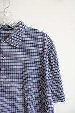 Polo By Ralph Lauren Blue & White Plaid Polo Shirt | M
