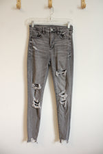 American Eagle Gray Distressed Skinny Jeans | 4