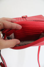 Michael Kors Red Leather Phone Crossbody Bag