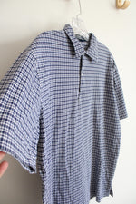 Polo By Ralph Lauren Blue & White Plaid Polo Shirt | M