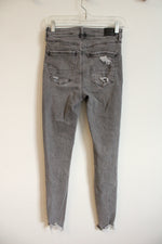 American Eagle Gray Distressed Skinny Jeans | 4