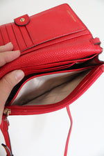 Michael Kors Red Leather Phone Crossbody Bag