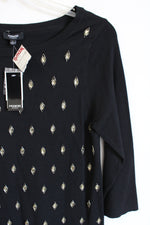 NEW Premise Black Beaded Knit Sweater | L