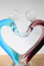 Hand Blown Art Glass Lover's Heart Glass Sculpture