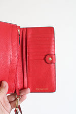 Michael Kors Red Leather Phone Crossbody Bag