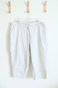 Bill Blass Tan Cotton Capri Pants | 18W