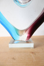 Hand Blown Art Glass Lover's Heart Glass Sculpture