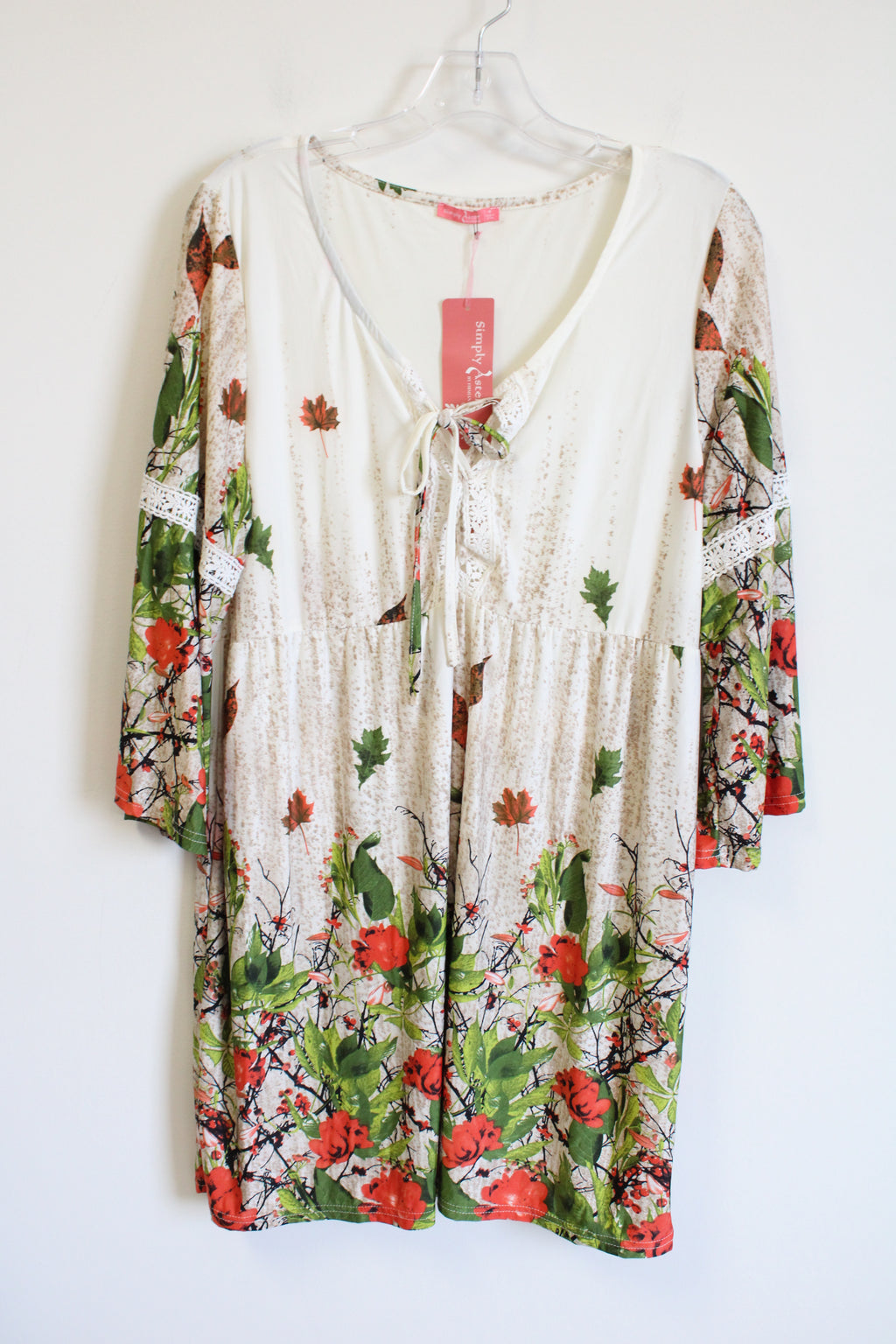 NEW Simply Aster Floral Long Sleeved Dress | 1X