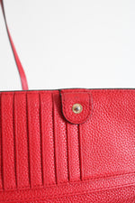 Michael Kors Red Leather Phone Crossbody Bag