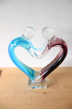 Hand Blown Art Glass Lover's Heart Glass Sculpture