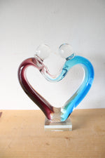 Hand Blown Art Glass Lover's Heart Glass Sculpture