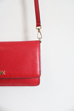 Michael Kors Red Leather Phone Crossbody Bag