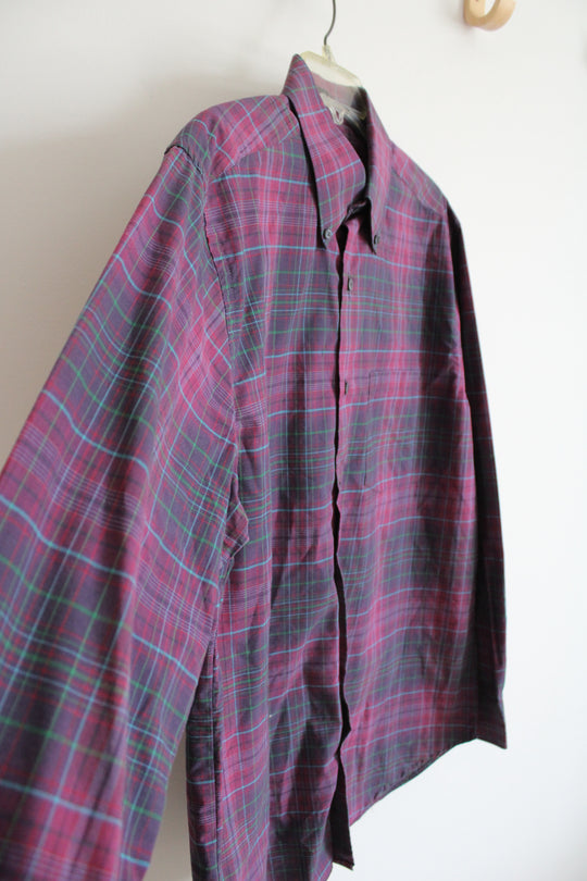 Alexander Julian Colours Red Purple Green Plaid Button Down Shirt | M
