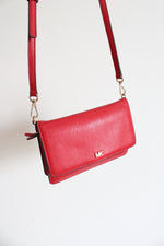 Michael Kors Red Leather Phone Crossbody Bag