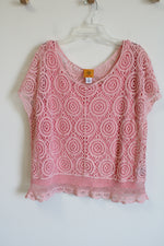 Ruby Rd. Pink Lace Top | XL