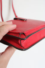 Michael Kors Red Leather Phone Crossbody Bag