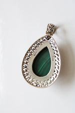 Doug Paulus DP Sterling Silver 925 Malachite Statement Teardrop Pendant