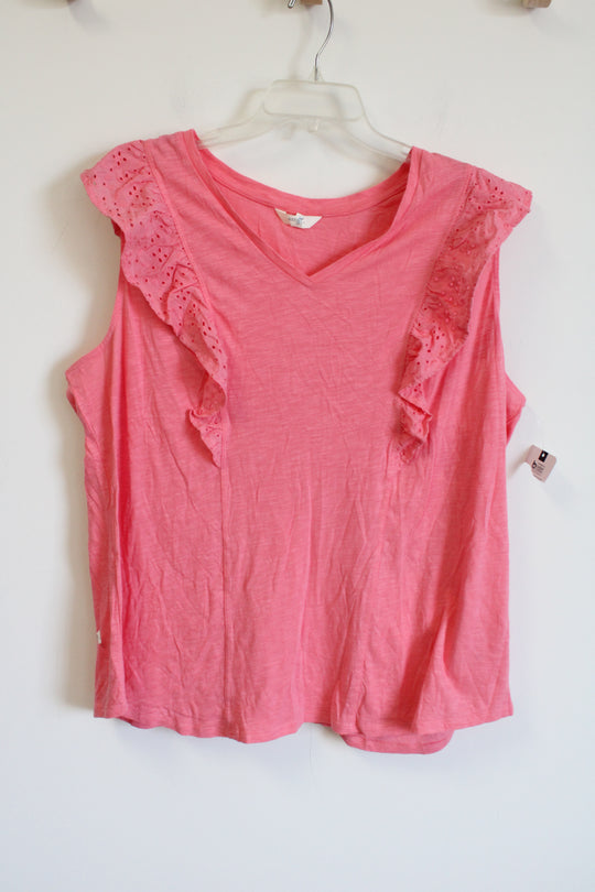 NEW Terra & Sky Pink Ruffle Top
