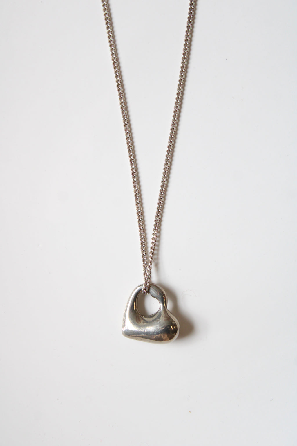Solid Sterling Silver Heart Pendant Necklace