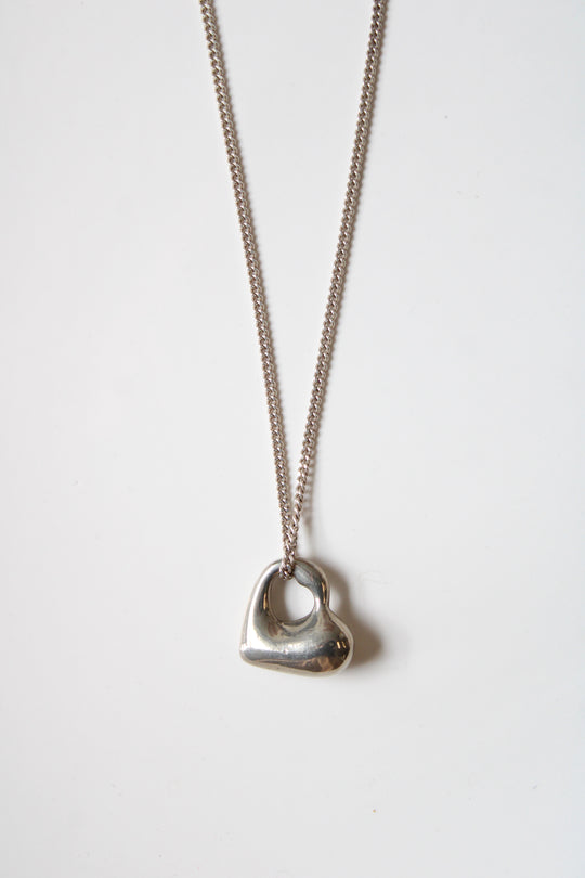 Solid Sterling Silver Heart Pendant Necklace