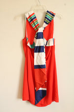 Lulus Orange and Multi Striped Halter Dress | XL