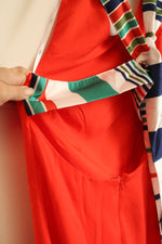 Lulus Orange and Multi Striped Halter Dress | XL