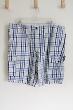 Dockers Blue Plaid Cargo Shorts | 40