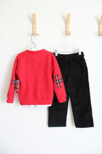 NEW Disney Junior 3-Piece Mickey Red Cardigan & Corduroy Pants Set | 3T