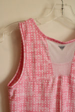 Columbia Pink and White Patterned Omni-Freeze Active Tank Dress | XL