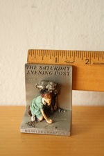 Goebel Olszewski Norman Rockwell Miniature Pewter "Marbles Champion" Figurine