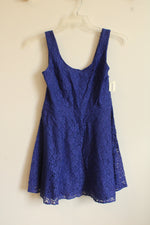 NEW Aeropostale Blue Lace Overlay Tie Back Summer Dress | L