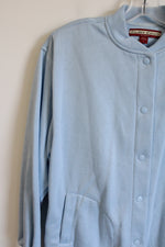 Tudor Court Fleece Lined Light Blue Button Down Light Jacket | L