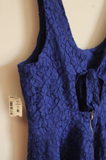 NEW Aeropostale Blue Lace Overlay Tie Back Summer Dress | L