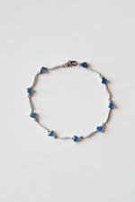White 14K Gold Blue Topaz Bracelet