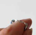 White 14K Gold Blue Topaz Bracelet